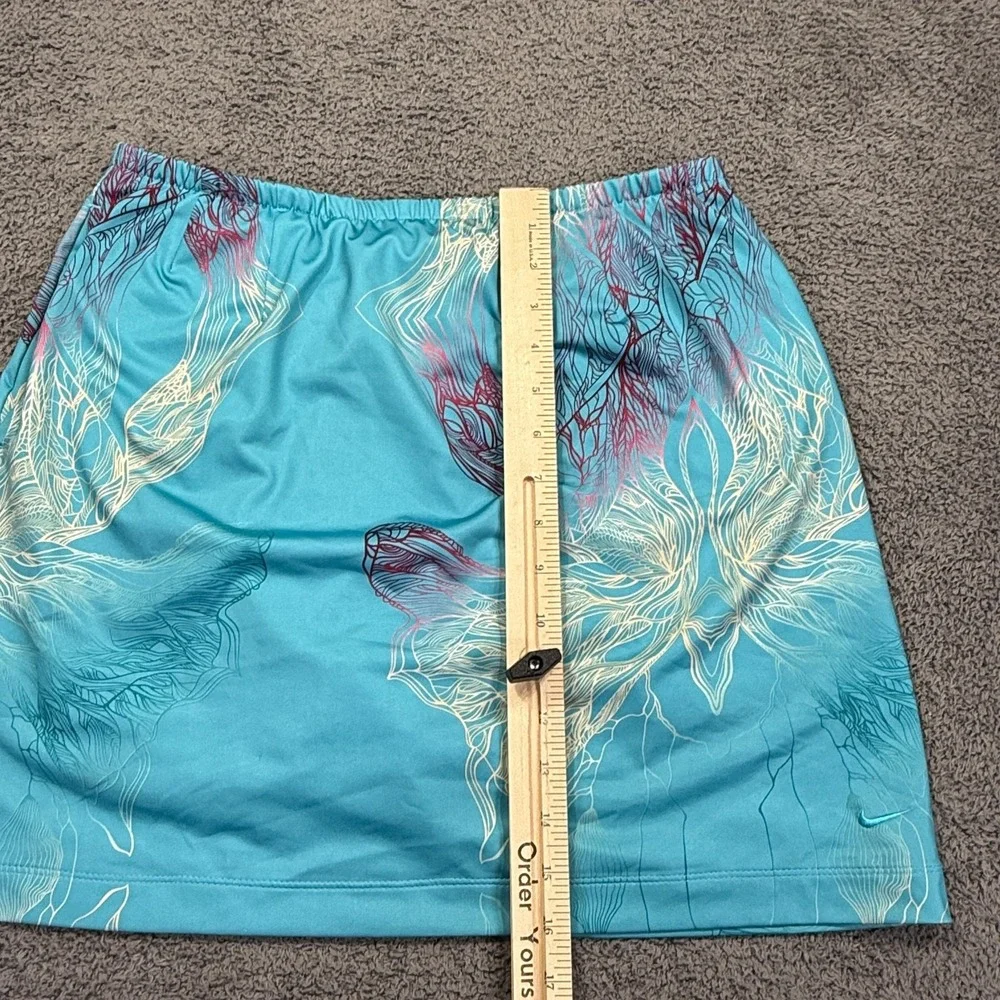 Nike Golf Skort Womens Medium Blue Abstract Print FIT DRY Pockets Skirt Preppy